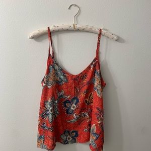 Floral silk tank